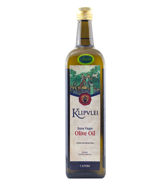 Extra Virgin Olive Oil 1 Litre Glass Bottle Klipvlei Olive Farm, Paarl, Western Cape